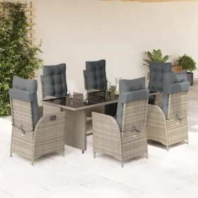 Set comedor jardín 7 pzas y cojines ratán sintético gris von , Gartensets - Ref: Foro24-3213356, Preis: 1,00 €, Rabatt: %