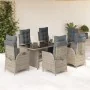 Set comedor jardín 7 pzas y cojines ratán sintético gris by , Garden sets - Ref: Foro24-3213356, Price: 1,00 €, Discount: %