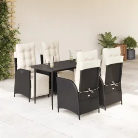Set de muebles jardín 5 pzas con cojines ratán sintético negro by , Garden sets - Ref: Foro24-3213380, Price: 649,59 €, Disco...