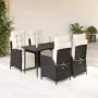 Set de muebles jardín 5 pzas con cojines ratán sintético negro de , Conjuntos de jardín - Ref: Foro24-3213380, Precio: 649,55...