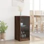 Armario auxiliar puertas de vidrio marrón roble 35x37x75,5 cm de , Aparadores - Ref: Foro24-836405, Precio: 50,37 €, Descuent...