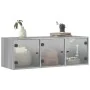 Mueble de pared puertas de vidrio gris Sonoma 102x37x35 cm by , Lockers and storage cabinets - Ref: Foro24-836516, Price: 84,...