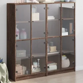 Estantería con puertas madera marrón roble 136x37x142 cm von , Sideboards - Ref: Foro24-3206523, Preis: 247,67 €, Rabatt: %
