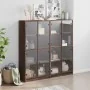 Estantería con puertas madera marrón roble 136x37x142 cm de , Aparadores - Ref: Foro24-3206523, Precio: 246,94 €, Descuento: %