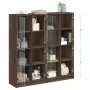Estantería con puertas madera marrón roble 136x37x142 cm de , Aparadores - Ref: Foro24-3206523, Precio: 246,94 €, Descuento: %