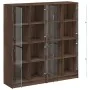 Estantería con puertas madera marrón roble 136x37x142 cm de , Aparadores - Ref: Foro24-3206523, Precio: 246,94 €, Descuento: %