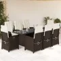 Set comedor para jardín 9 pzas y cojines ratán sintético marrón by , Garden sets - Ref: Foro24-3212255, Price: 1,00 €, Discou...