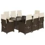 Set comedor para jardín 9 pzas y cojines ratán sintético marrón by , Garden sets - Ref: Foro24-3212255, Price: 1,00 €, Discou...