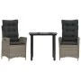 Set comedor de jardín 3 piezas con cojines ratán sintético gris de , Conjuntos de jardín - Ref: Foro24-3213224, Precio: 371,3...