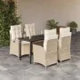 Set comedor de jardín 5 pzas con cojines ratán sintético beige de , Conjuntos de jardín - Ref: Foro24-3213247, Precio: 676,93...