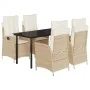 Set comedor de jardín 5 pzas con cojines ratán sintético beige de , Conjuntos de jardín - Ref: Foro24-3213247, Precio: 676,93...
