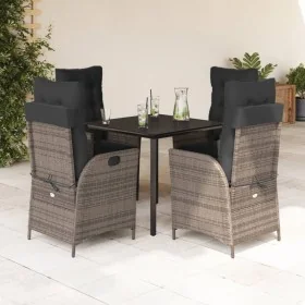 Set comedor de jardín 5 piezas con cojines ratán sintético gris von , Gartensets - Ref: Foro24-3213226, Preis: 658,64 €, Raba...