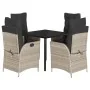 Set comedor de jardín 5 pzas cojines ratán sintético gris claro de , Conjuntos de jardín - Ref: Foro24-3213285, Precio: 574,5...