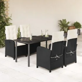 Set de muebles jardín 5 pzas con cojines ratán sintético negro by , Garden sets - Ref: Foro24-3212304, Price: 598,32 €, Disco...