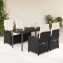 Set de muebles jardín 5 pzas con cojines ratán sintético negro de , Conjuntos de jardín - Ref: Foro24-3212304, Precio: 586,54...