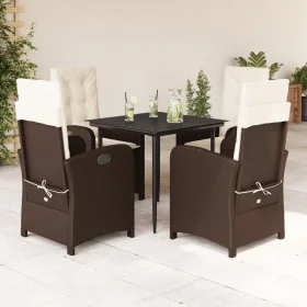 Set comedor de jardín 5 piezas y cojines ratán sintético marrón by , Garden sets - Ref: Foro24-3212331, Price: 637,22 €, Disc...