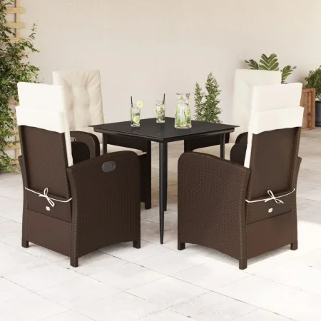 Set comedor de jardín 5 piezas y cojines ratán sintético marrón by , Garden sets - Ref: Foro24-3212331, Price: 609,25 €, Disc...