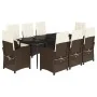 Set comedor para jardín 9 pzas y cojines ratán sintético marrón by , Garden sets - Ref: Foro24-3212338, Price: 1,00 €, Discou...