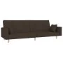 Sofá cama de 2 plazas con dos almohadas tela marrón oscuro by , Sofas - Ref: Foro24-375745, Price: 286,96 €, Discount: %