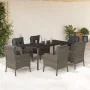Set comedor jardín 7 pzas y cojines ratán sintético gris de , Conjuntos de jardín - Ref: Foro24-3211959, Precio: 770,75 €, De...