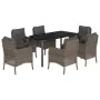 Set comedor jardín 7 pzas y cojines ratán sintético gris de , Conjuntos de jardín - Ref: Foro24-3211959, Precio: 770,75 €, De...