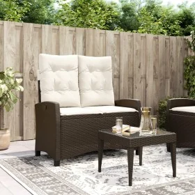 Sillón reclinable de jardín con cojines ratán sintético marrón by , garden benches - Ref: Foro24-368227, Price: 199,12 €, Dis...