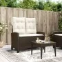 Sillón reclinable de jardín con cojines ratán sintético marrón by , garden benches - Ref: Foro24-368227, Price: 182,82 €, Dis...