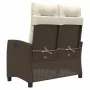 Sillón reclinable de jardín con cojines ratán sintético marrón by , garden benches - Ref: Foro24-368227, Price: 182,82 €, Dis...