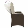 Sillón reclinable de jardín con cojines ratán sintético marrón by , garden benches - Ref: Foro24-368227, Price: 182,82 €, Dis...