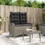 Sillón reclinable de jardín con cojines ratán sintético gris de , Bancos de jardín - Ref: Foro24-368238, Precio: 172,38 €, De...