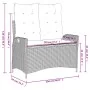 Sillón reclinable de jardín con cojines ratán sintético gris de , Bancos de jardín - Ref: Foro24-368238, Precio: 172,38 €, De...