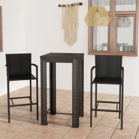 Muebles de bar jardín 3 pzas ratán sintético reposabrazos negro von , Gartensets - Ref: Foro24-3064805, Preis: 337,08 €, Raba...