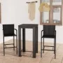 Muebles de bar jardín 3 pzas ratán sintético reposabrazos negro by , Garden sets - Ref: Foro24-3064805, Price: 318,65 €, Disc...