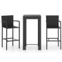 Muebles de bar jardín 3 pzas ratán sintético reposabrazos negro by , Garden sets - Ref: Foro24-3064805, Price: 318,65 €, Disc...