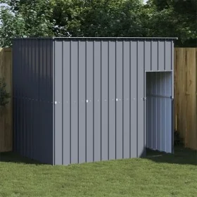 Caseta perros con tejado acero galvanizado gris 214x153x181 cm by , Dog kennels - Ref: Foro24-172371, Price: 305,05 €, Discou...