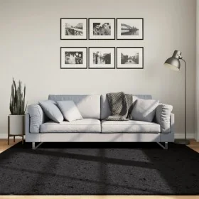 Alfombra peluda de pelo largo moderna PAMPLONA negra 200x200 cm von , Teppiche - Ref: Foro24-375282, Preis: 83,96 €, Rabatt: %