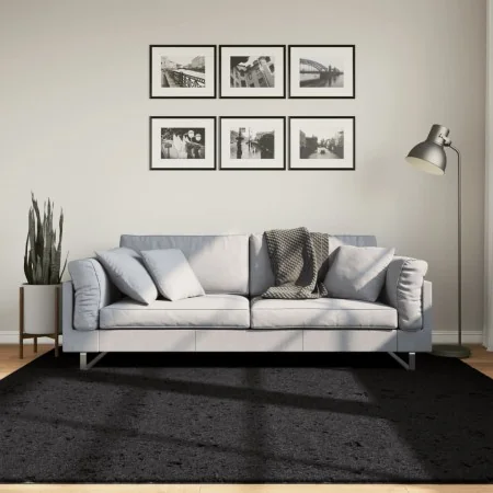 Alfombra peluda de pelo largo moderna PAMPLONA negra 200x200 cm by , Rugs - Ref: Foro24-375282, Price: 83,96 €, Discount: %