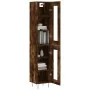 Aparador de madera contrachapada roble ahumado 34,5x34x180 cm by , Sideboards - Ref: Foro24-3199462, Price: 99,15 €, Discount: %