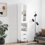 Aparador alto madera contrachapada blanco brillo 34,5x34x180 cm by , Sideboards - Ref: Foro24-3199307, Price: 126,86 €, Disco...