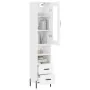 Aparador alto madera contrachapada blanco brillo 34,5x34x180 cm by , Sideboards - Ref: Foro24-3199307, Price: 126,86 €, Disco...