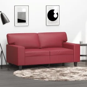 Sofá de 2 plazas de cuero sintético rojo tinto 120 cm by , Sofas - Ref: Foro24-359415, Price: 256,57 €, Discount: %