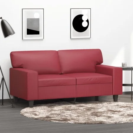 Sofá de 2 plazas de cuero sintético rojo tinto 120 cm by , Sofas - Ref: Foro24-359415, Price: 256,57 €, Discount: %
