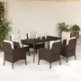 Set comedor de jardín 7 pzas con cojines ratán sintético marrón von , Gartensets - Ref: Foro24-3211938, Preis: 708,37 €, Raba...