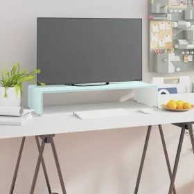 Mueble TV/Elevador de monitor cristal verde 70x30x13 cm de , Muebles TV - Ref: Foro24-244144, Precio: 88,38 €, Descuento: %