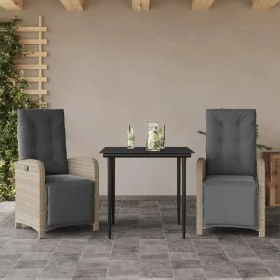 Sillas y mesita de jardín 3 piezas ratán sintético cojín gris by , Garden sets - Ref: Foro24-3212598, Price: 390,06 €, Discou...