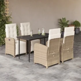Set comedor de jardín 5 pzas con cojines ratán sintético beige by , Garden sets - Ref: Foro24-3212572, Price: 640,95 €, Disco...