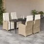 Set comedor de jardín 5 pzas con cojines ratán sintético beige by , Garden sets - Ref: Foro24-3212572, Price: 640,95 €, Disco...