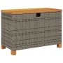 Caja de almacenaje jardín madera acacia ratán gris 80x40x48 cm von , Aufbewahrungsboxen für den Außenbereich - Ref: Foro24-36...