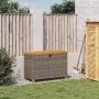 Caja de almacenaje jardín madera acacia ratán gris 80x40x48 cm von , Aufbewahrungsboxen für den Außenbereich - Ref: Foro24-36...