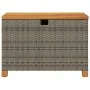Caja de almacenaje jardín madera acacia ratán gris 80x40x48 cm von , Aufbewahrungsboxen für den Außenbereich - Ref: Foro24-36...